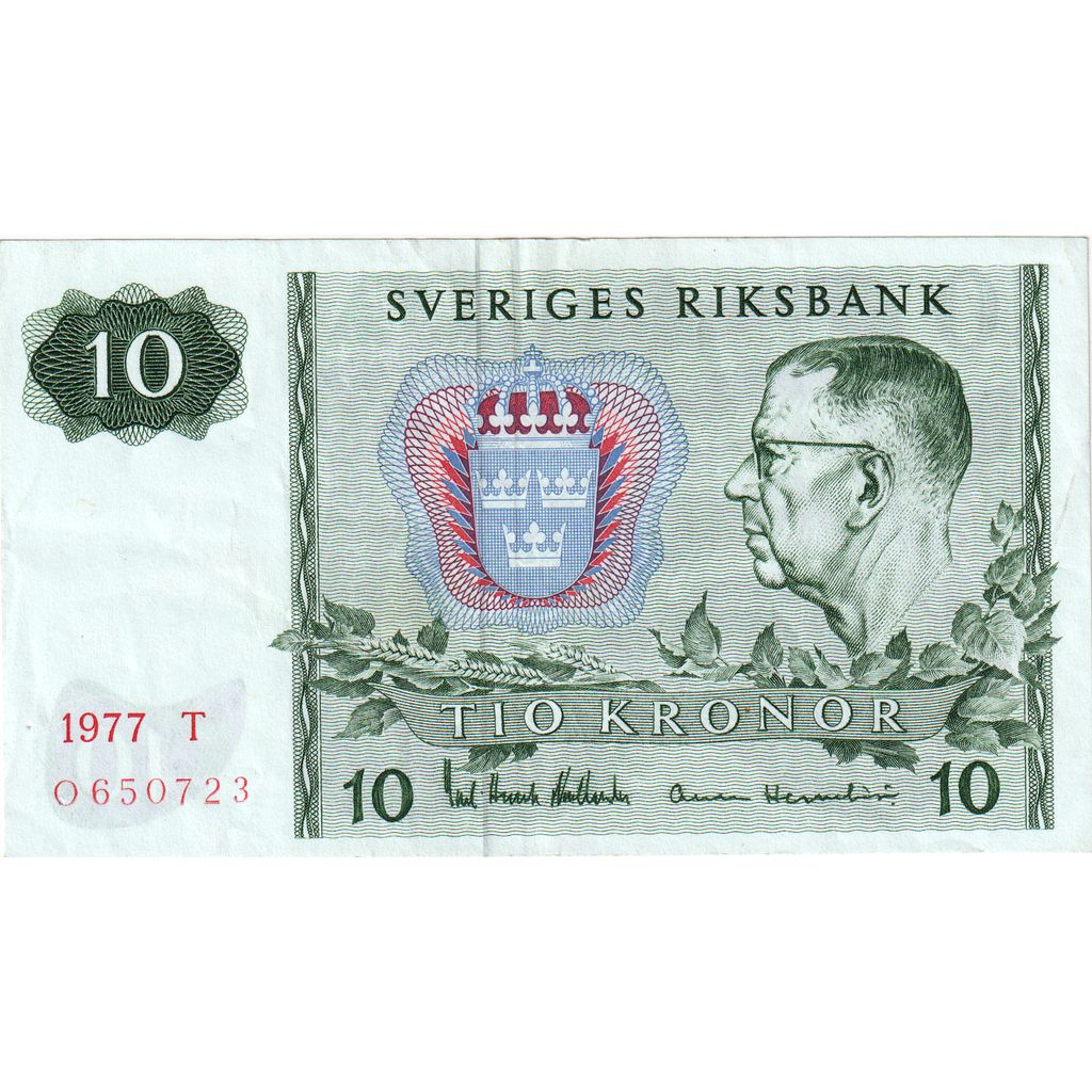 Švédsko,
10 korún,
PE (40-45)