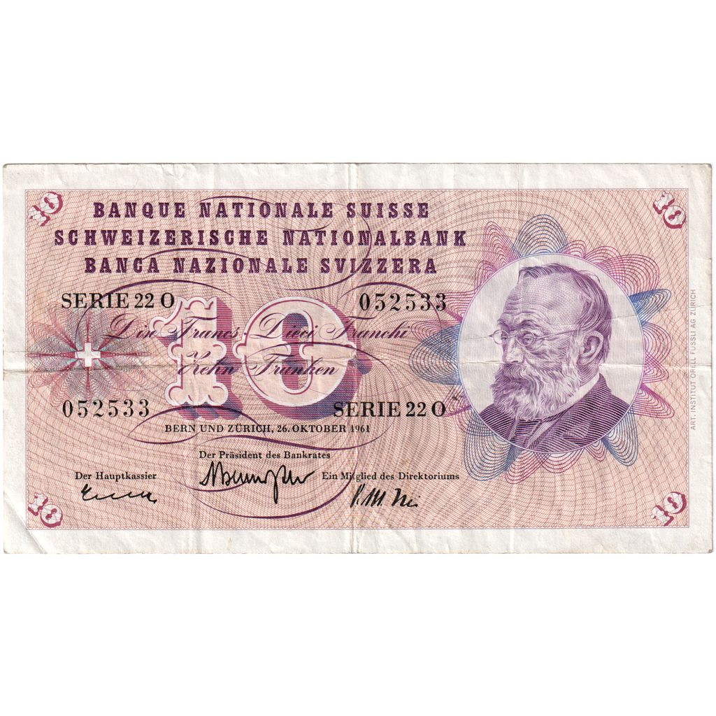 Švajčiarsko,
10 Frankena,
26. októbra 1964