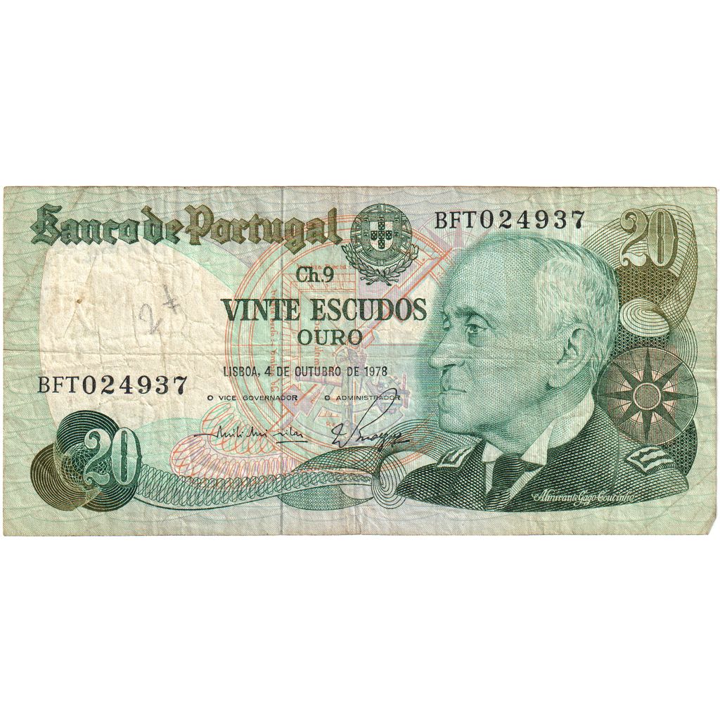 Portugalsko,
20 escudo,
4. 10. 1978