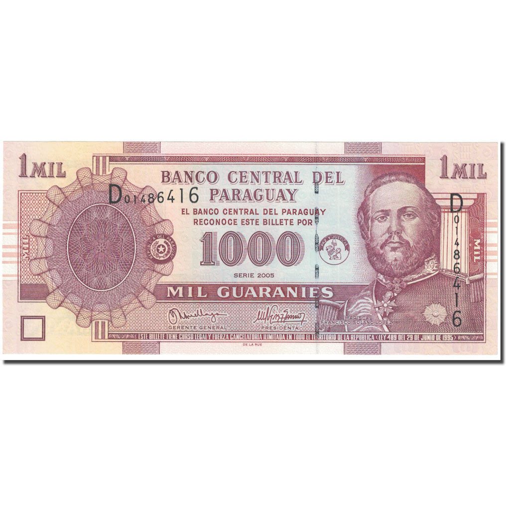 bankovka,
Paraguaj,
záruka 1000