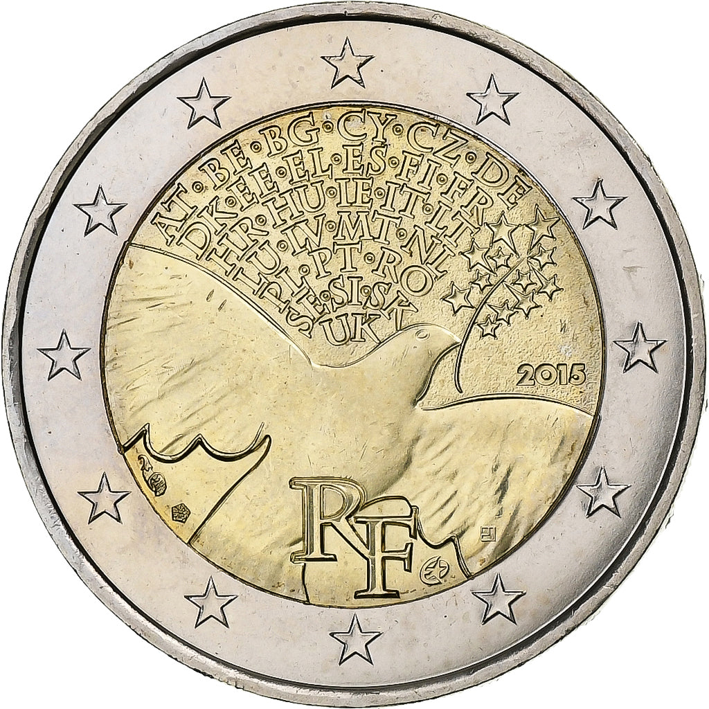Francúzsko,
 
 2 eurá,
 
 Friedena